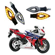 Kit 4 Setas Esportivas Led P01C Carbono Modelo Flecha vazado Moto CBR 600RR Ano 2016 2017 2018 2019 2020 2021
