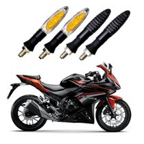 KIT 4 Setas Esportivas Pisca de Led Modelo P11 Para Moto Honda CBR 500R 2007 2008 2009 2010 2011 2012 2013