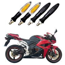 KIT 4 Setas Esportivas Pisca de Led Modelo P11 Para Moto Honda CBR 600RR 2007 2008 2009 2010 2011 2012 2013