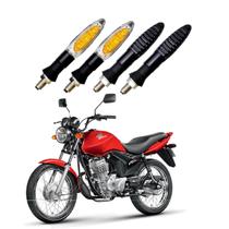 KIT 4 Setas Esportivas Pisca de Led Modelo P11 Para Moto Honda CG 125 FAN 2009 2010 2011 2012 2013 2014 2015 2016