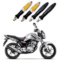 KIT 4 Setas Esportivas Pisca de Led Modelo P11 Para Moto Honda CG 160 FAN 2016 2017 2018201920202021 2022 2023