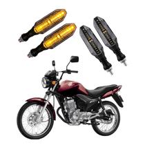 KIT 4 Setas Esportivas Pisca de Led Modelo P26 Para Moto CG 150 FAN 2010 2011 2012 2013 2014 2015