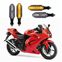 KIT 4 Setas Esportivas Pisca de Led Modelo P26 Para Moto KAWASAKI NINJA EX 250 J Ano 2004 2005 2006 2007 2008 2009 KIT 4 Setas Esportivas Pisca de Led Modelo P26 Para Moto KAWASAKI NINJA EX 250 J Ano 2004 2005 2006 2007 2008 2009