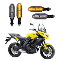 KIT 4 Setas Esportivas Pisca de Led Modelo P26 Para Moto KAWASAKI Versys City 650 Ano 2004 2005 2006 2007 2008 2009