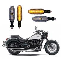 KIT 4 Setas Esportivas Pisca de Led Modelo P26 Para Moto KAWASAKI Vulcan 900 Ano 2004 2005 2006 2007 2008 2009