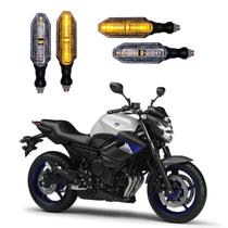 KIT 4 Setas Esportivas Pisca de Led Modelo P26 Para Moto XJ6 N Ano 2004 2005 2006 2007 2008 2009