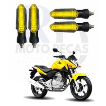 Kit 4 Setas Led Universal P53 12V Pisca para Moto CB 300R Esportiva 2004 2005 2006 2007 2008 2009 2010 2011 2012