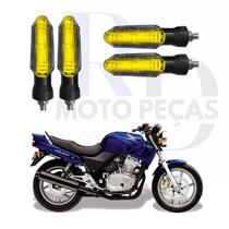 Kit 4 Setas Led Universal P53 12V Pisca para Moto CB 500 Esportiva 2004 2005 2006 2007 2008 2009 2010 2011 2012