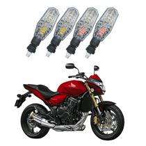 Kit 4 Setas Pisca de Led Dianteiro E Traseiro Modelo PF01 Honda CB 650F 2010 2011 2012 2013 2014 2015