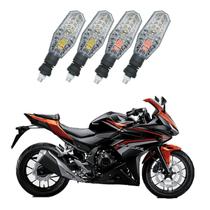 Kit 4 Setas Pisca de Led Dianteiro E Traseiro Modelo PF01 Honda CBR 500R 2016 2017 2018201920202021