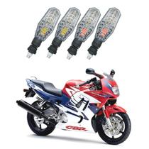 Kit 4 Setas Pisca de Led Dianteiro E Traseiro Modelo PF01 Honda CBR 600F 2016 2017 2018201920202021