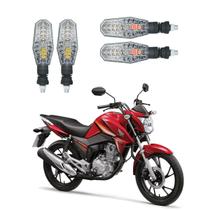 Kit 4 Setas Pisca de Led Dianteiro E Traseiro Modelo PF01 Honda CG 160 Titan SE 2016 2017 2018 2019 2020 2021