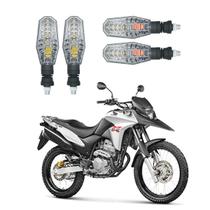 Kit 4 Setas Pisca de Led Dianteiro E Traseiro Modelo PF01 Honda XRE 300 ABS 2004 2005 2006 2007 2008 2009