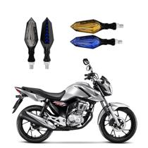 KIT 4 Setas Sequenciais de Led Pisca Azul e Amarelo P43S Para Modo Honda CG 160 FAN 2004 2005 2006 2007 2008 2009