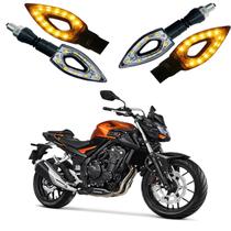 Kit 4 Setas Sequenciais Led P01S Flecha Vazado Para Moto HONDA CB 500F 2016 2017 2018201920202021