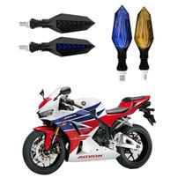 KIT 4 Setas Sequenciais Led Universal Pisca Azul P43S Moto Honda CBR 600RR 2004 2005 2006 2007 2008 2009 2010 2011 2012