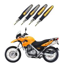 KIT 4 Setas Sequenciais Modelo P25B Slim / Palito Para Moto BMW 650 GS 2004 2005 2006 2007 2008 2009