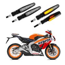 KIT 4 Setas Sequenciais Modelo P25B Slim / Palito Para Moto CBR 1000F 2004 2005 2006 2007 2008 2009