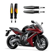 KIT 4 Setas Sequenciais Modelo P25B Slim / Palito Para Moto CBR 650F 2016 2017 2018 2019 2020 2021