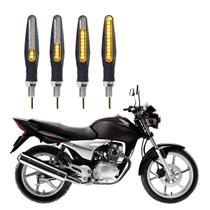 KIT 4 Setas Sequenciais Modelo P25B Slim / Palito Para Moto CG 150 SPORT 2004 2005 2006 2007 2008 2009