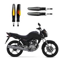 KIT 4 Setas Sequenciais Modelo P25B Slim / Palito Para Moto CG 150 TITAN 2010 2011 2012 2013 2014 2015