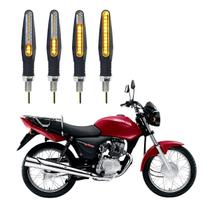 KIT 4 Setas Sequenciais Modelo P25B Slim / Palito Para Moto CG 150 TITAN KS 2010 2011 2012 2013 2014 2015