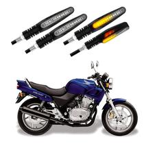 KIT 4 Setas Sequenciais Modelo P25B Slim / Palito Para Moto Honda CB 500 2010 2011 2012 2013 2014 2015