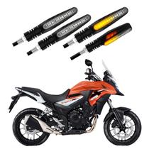 KIT 4 Setas Sequenciais Modelo P25B Slim / Palito Para Moto Honda CB 500X 2010 2011 2012 2013 2014 2015