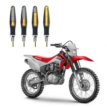 KIT 4 Setas Sequenciais Modelo P25B Slim / Palito Para Moto Honda CRF 230F 2016 2017 2018201920202021
