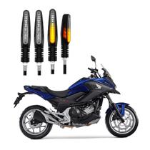 KIT 4 Setas Sequenciais Modelo P25B Slim / Palito Para Moto Honda NC 750X ABS 2010 2011 2012 2013 2014 2015