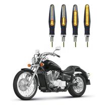 KIT 4 Setas Sequenciais Modelo P25B Slim / Palito Para Moto SHADOW AM 750 Ano 2016 2017 2018 2019 2020 2021