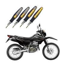 KIT 4 Setas Sequenciais Modelo P25B Slim / Palito Para Moto XR 250 TORNADO 2004 2005 2006 2007 2008 2009