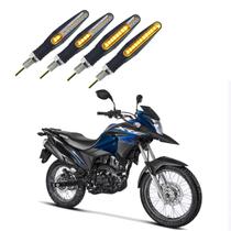 KIT 4 Setas Sequenciais Modelo P25B Slim / Palito Para Moto XRE 190 2004 2005 2006 2007 2008 2009