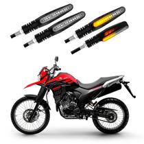 KIT 4 Setas Sequenciais Modelo P25B Slim / Palito Para Moto XTZ 250 LANDER 2004 2005 2006 2007 2008 2009