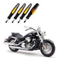 KIT 4 Setas Sequenciais Pisca de Led Modelo P25B Slim / Palito Honda VTX 1800C 1795C Ano 2002 2003 2004 2005 2006 2007