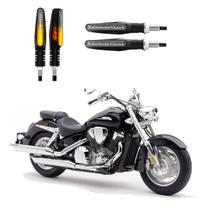 KIT 4 Setas Sequenciais Pisca de Led Modelo P25B Slim / Palito Honda VTX 1800R 1800S Ano 2002 2003 2004 2005 2006 2007