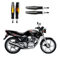 KIT 4 Setas Sequenciais Pisca de Led Modelo P25B Slim / Palito Para Moto CBX 200 Ano 2016 2017 2018201920202021