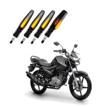 KIT 4 Setas Sequenciais Pisca de Led Modelo P25B Slim / Palito Para Moto FACTOR 125 2010 2011 2012 2013 2014 2015