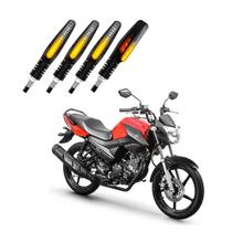 KIT 4 Setas Sequenciais Pisca de Led Modelo P25B Slim / Palito Para Moto FACTOR 150 2016 2017 2018 2019 2020 2021