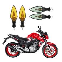 KIT 4 Setas Sequenciais Pisca de Led Modelo P35 Para Moto Honda CB 250 TWISTER 2016 2017 2018 2019 2020 2021