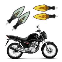 KIT 4 Setas Sequenciais Pisca de Led Modelo P35 Para Moto Honda CG 150 START 2010 2011 2012 2013 2014 2015