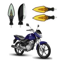 KIT 4 Setas Sequenciais Pisca de Led Modelo P35 Para Moto Honda CG 150 Titan EX 2004 2005 2006 2007 2008 2009