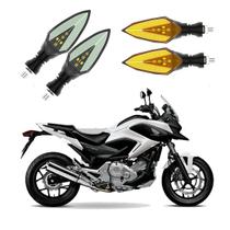 KIT 4 Setas Sequenciais Pisca de Led Modelo P35 Para Moto Honda NC 700X ABS 2016 2017 2018 2019 2020 2021