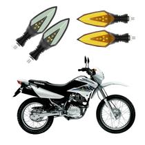 KIT 4 Setas Sequenciais Pisca de Led Modelo P35 Para Moto Honda NXR 125 BROS KS 2016 2017 2018 2019 2020 2021