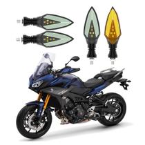 KIT 4 Setas Sequenciais Pisca de Led Modelo P35S Para Moto MT09 TRACKER 2010 2011 2012 2013 2014 2015