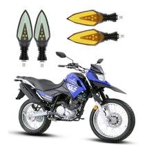 KIT 4 Setas Sequenciais Pisca de Led Modelo P35S Para Moto XTZ 150 ANO 2010 2011 2012 2013 2014 2015