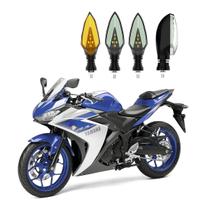 KIT 4 Setas Sequenciais Pisca de Led Modelo P35S Para Moto YZF - R3 ANO 2004 2005 2006 2007 2008 2009