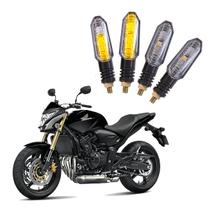 Kit 4 Setas Sequenciais Pisca de Led Universal Modelo P50S Moto CB 600F HORNET 2010 2011 2012 2013 2014 2015