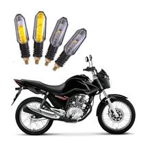 Kit 4 Setas Sequenciais Pisca Led Universal Modelo P50S Moto CG 150 START 2004 2005 2006 2007 2008 2009 2010 2011 2012