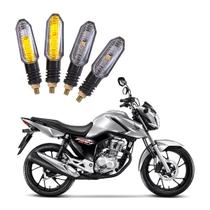 Kit 4 Setas Sequenciais Pisca Led Universal Modelo P50S Moto CG 160 FAN 2004 2005 2006 2007 2008 2009 2010 2011 2012